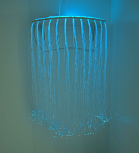 FiberGlow plaukts ar ūdenskrituma efektu 100 x 41cm (BALTS)